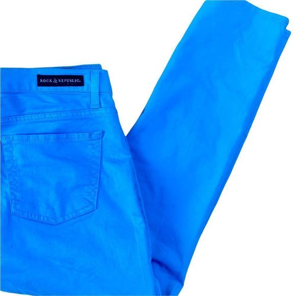 Rock & Republic Turquoise‎ Zipper Skinny Fit Pants - Picture 2 of 5